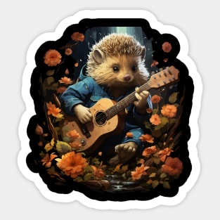 Hedgehog Playing Guitar Sticker